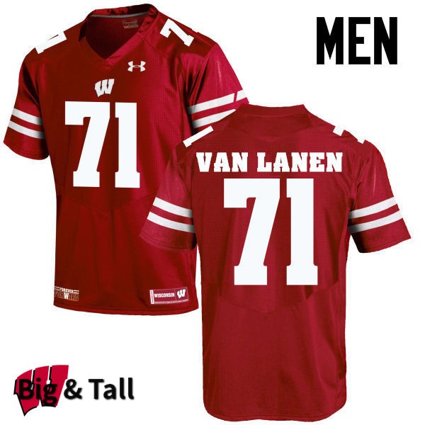 Wisconsin Badgers Men's #71 Cole Van Lanen NCAA Under Armour Authentic Red Big & Tall College Stitched Football Jersey TH40O52UT